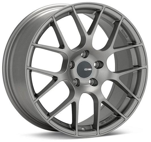 Enkei Raijin 19x8.5 38mm Offset 5x120 Bolt Pattern 72.6 Hub Bore Titanium Gray Wheel *Min Qty 60*