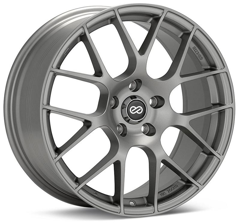 Enkei Raijin 18x9.5 35mm Offset 5x112 Bolt Pattern 72.6 Hub Bore - Gunmetal Grey Wheel
