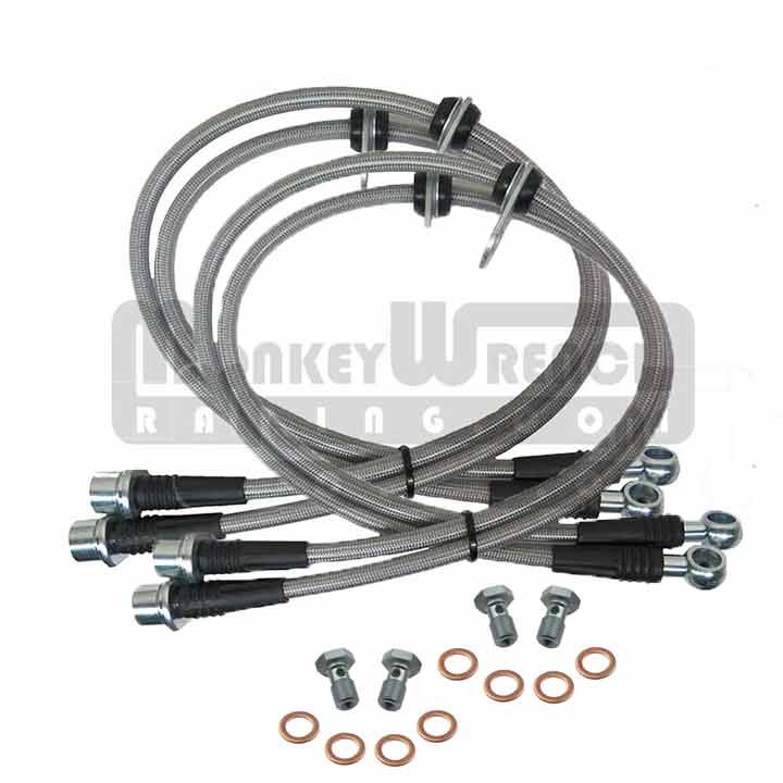 MWR Stainless Brake Hose Kit (4) – Elise Exige 05-12 Standard (Not AP fronts)